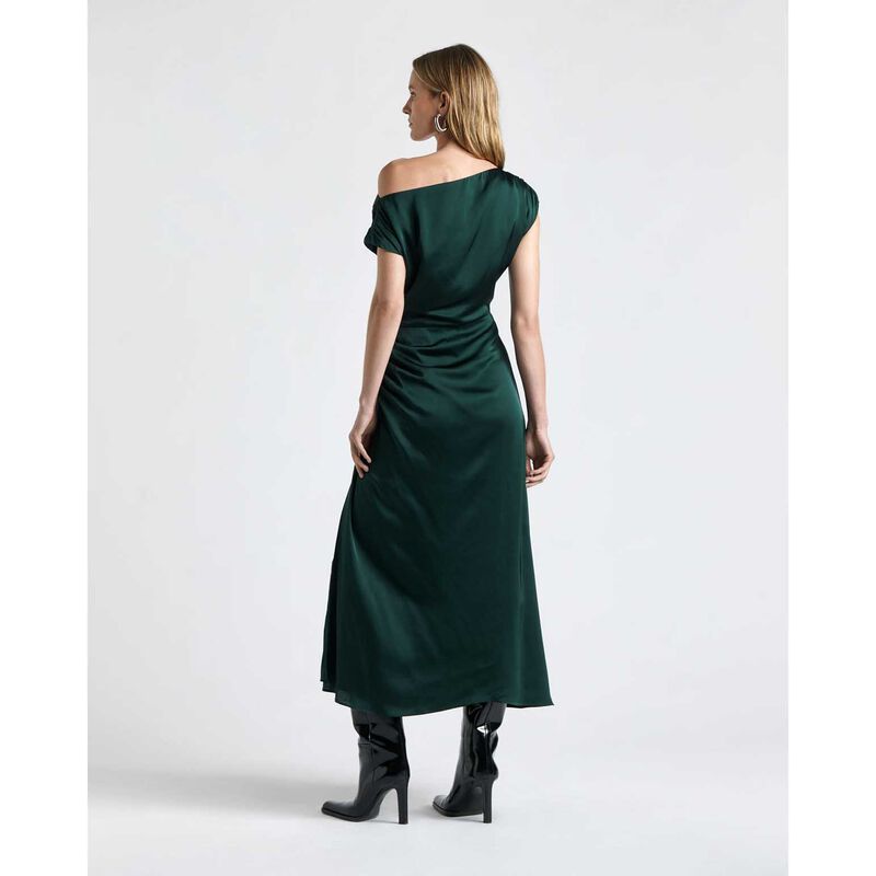 Cue Satin Draped Midi Dress image number 1